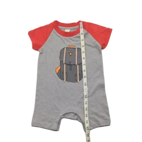 Tucker Tate NORDSTROM Baby Boys Romper Backpack 6 Mo. Red Gray S/S Shorts NEW - Picture 8 of 9